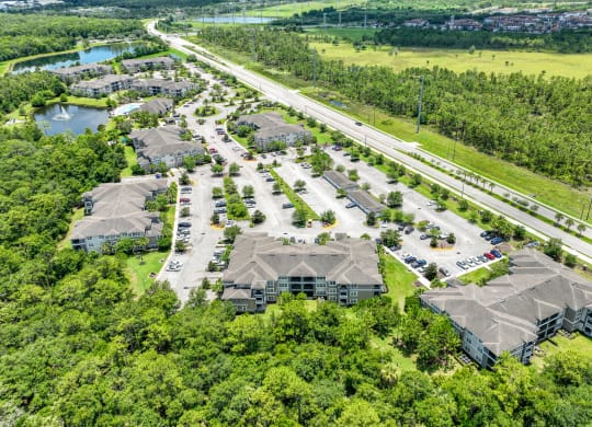 an aerial view of The Reserves at Alafaya apartments in Orlando, FL