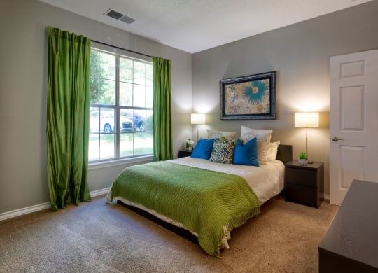 Spacious bedroom with oversized windows at Wyndchase Aspen Grove, Tennessee