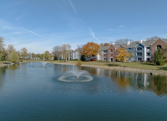 a view of the lake at Saw Mill Village apartments