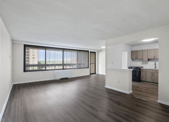 Skyline Towers apartments open-concept living spaces