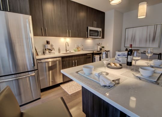 New Apartments Boston Seaport with Gourmet Kitchens, Prep Island, Stainless Appliances, and more-The Benjamin Seaport Residences