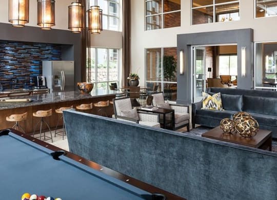 Modern Clubhouse With A Game Room at Berkshire Medical District, Dallas, Texas