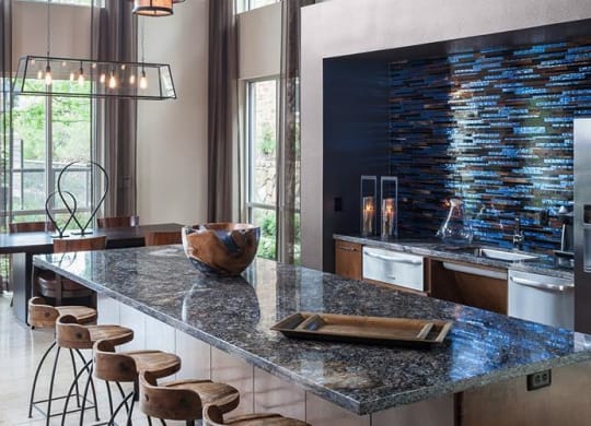 Trendy Clubhouse with Demonstration Kitchen at Berkshire Medical District, Texas
