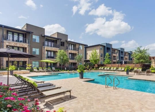 Swimming Pool With Relaxing Sundecks at Berkshire Medical District, Texas