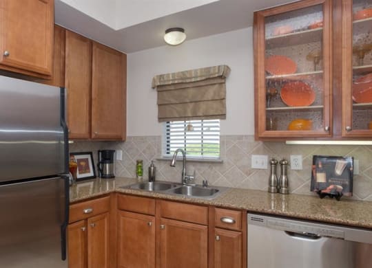 Refrigerator And Kitchen Appliances at Estancia Townhomes, Texas, 75248