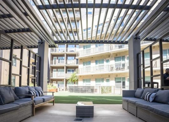 outdoor social area at The Gabriella apartments