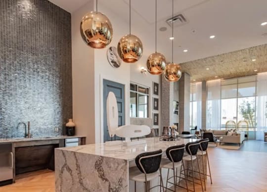 resident entertaining kitchen at The Gabriella apartments