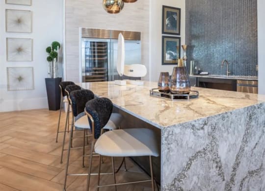 resident entertaining kitchen at The Gabriella apartments