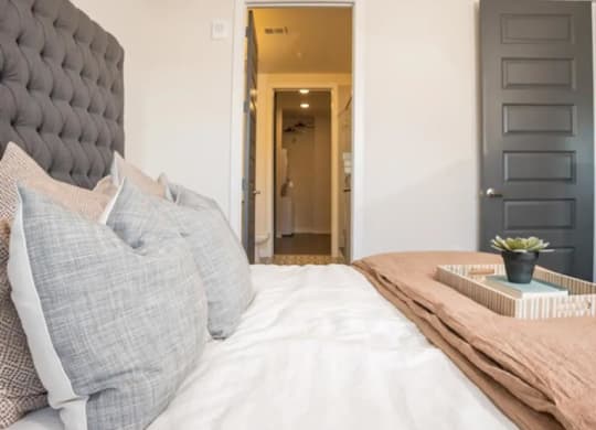 spacious bedroom at The Gabriella apartments