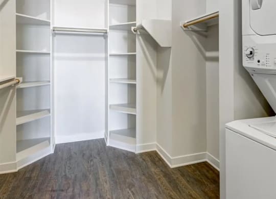 laundry area and closet at The Gabriella apartments