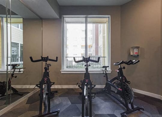 fitness center with cardio equipment at Aspire at 610 apartments