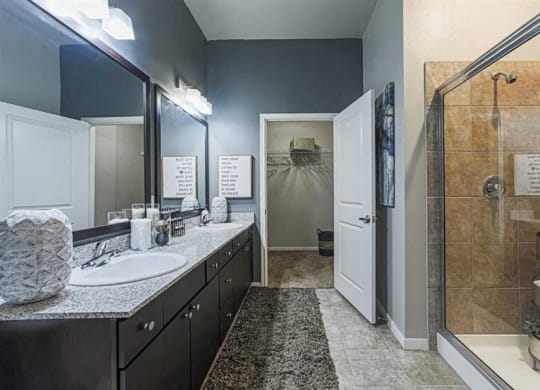 Spacious bathroom at Aspire at 610 apartments
