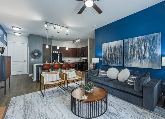 Living room at Aspire at 610 apartments