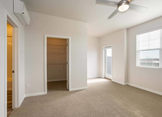 bedroom with carpet and large closet at Brownstones at Palisade Park,  Colorado