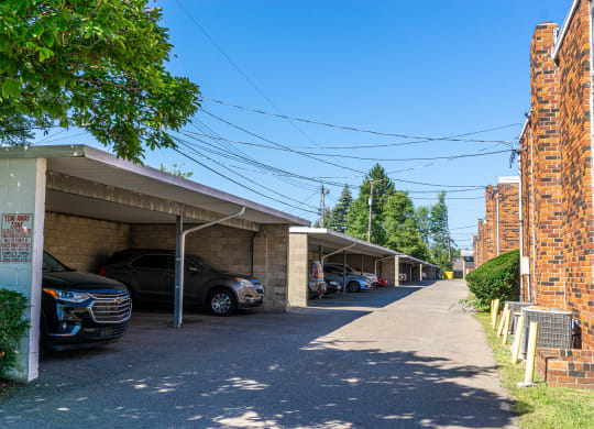 Ample parking at Carriage House Apartments in Flint, Michigan