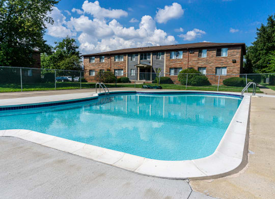 swimming pool at Golf Manor Apartments in Roseville, Michigan