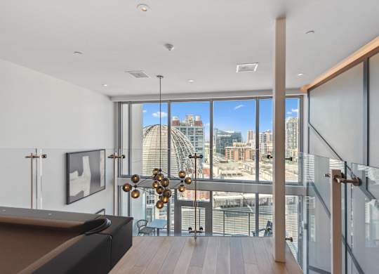 View of the city from the living room at K1 Apartments, San Diego, CA