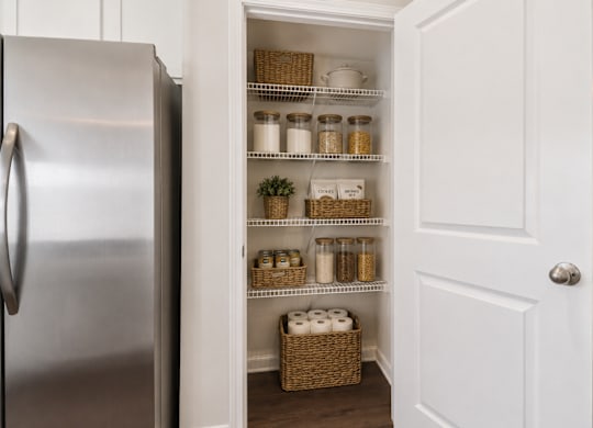 Spacious pantry to accommodate all your storage needs.