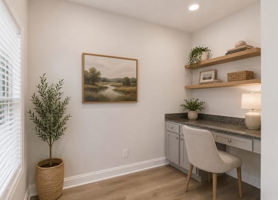 Elegant built in desk nook