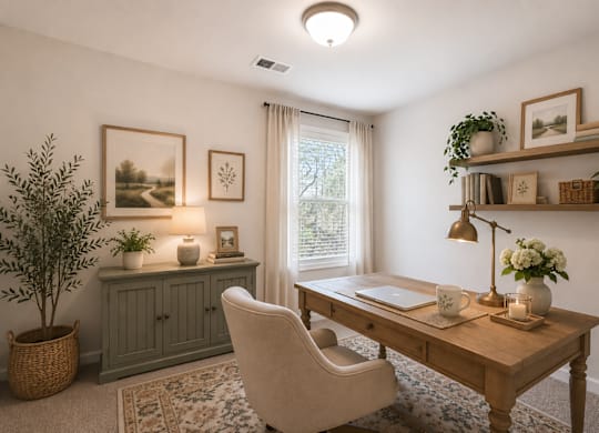 Flexible guest room ideal for a home office, lounge space, or additional bedroom.