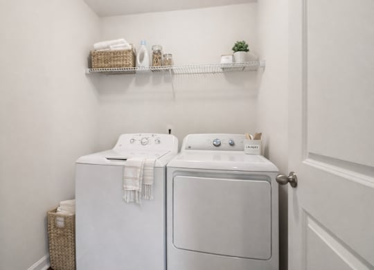 Full size washer and dryer in every home.