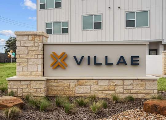 Classic Property Signage Design at Villae ATX Luxury Rental Townhomes, Manchaca, Texas