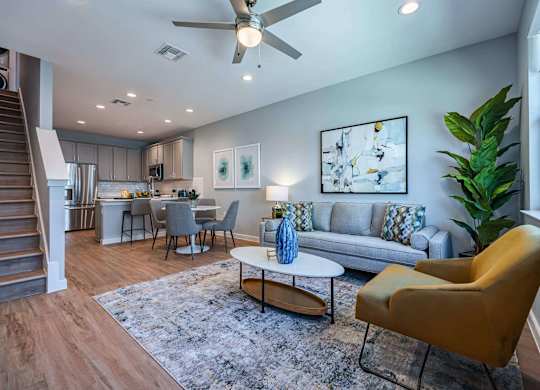 Living Room With Plenty Of Natural Lights at Villae ATX Luxury Rental Townhomes, Manchaca