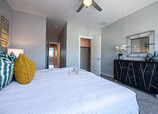 Large Comfortable Bedrooms With Closet at Villae ATX Luxury Rental Townhomes, Manchaca, Texas