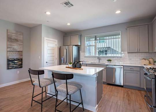 Fully Equipped Kitchen With Ample Storage at Villae ATX Luxury Rental Townhomes, Manchaca, Texas