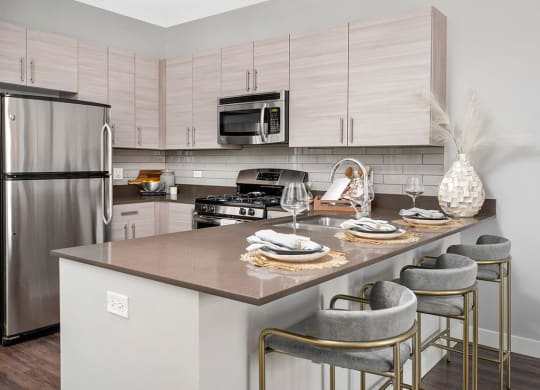 West-Loop-Chicago-Apartments-The Madison at Racine-Interior-Kitchen-Counter at The Madison at Racine, Illinois, 60607