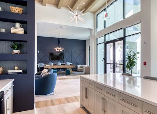 Resident lounge and pool table.
