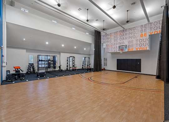 Supersize fitness area with crossfit, strength and  basketball