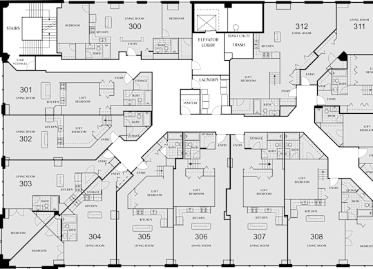 a floor plan of a house with many different floors