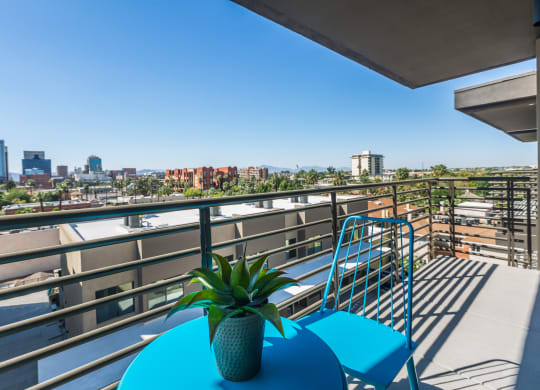 Furnished Apartment Balacony At Union at Roosevelt Apartments In Phoenix, AZ