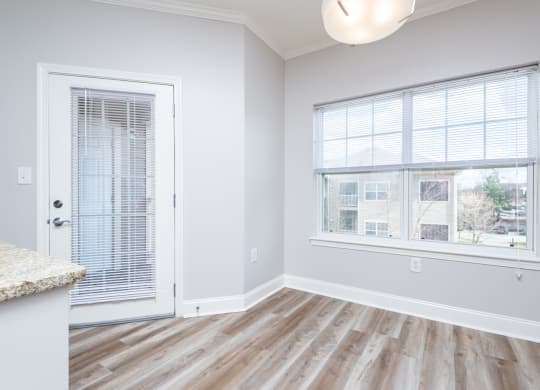Drum hill one bedroom apartment with large living spaces, and windows