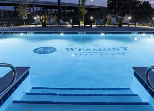Pool View In Night at Wesmont, Indiana