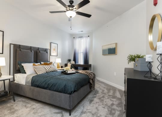 Bedroom With Ceiling Fan at Wesmont, Indianapolis, 46202