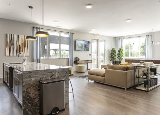 Living And Kitchen at Wesmont, Indianapolis, IN, 46202