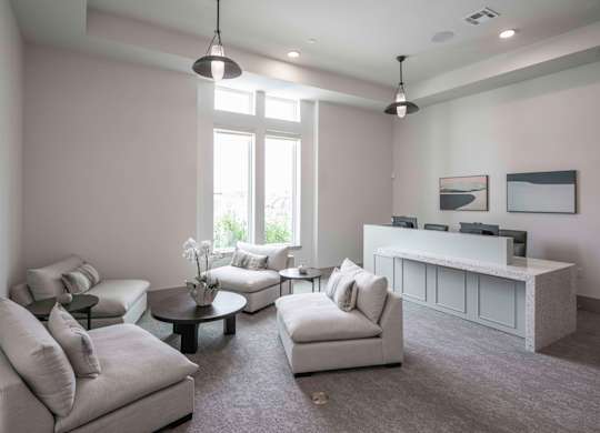 Expansive clubroom with gathering space
