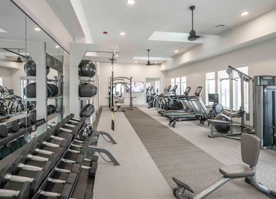 Fitness center with weight station