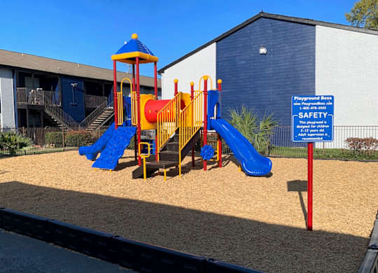 The new playground at Crosby at Westchase Apartments in Houston, TX