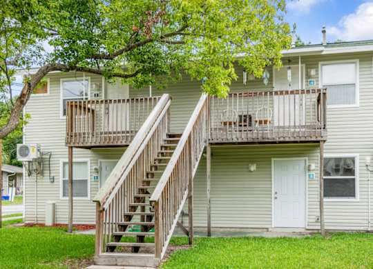 a shared balcony attached to a residential building at Haven on Canal Apartments
