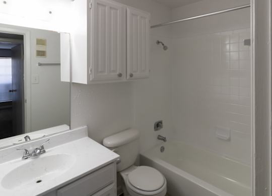a bathroom with a sink toilet and a bath tub