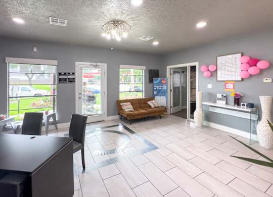 the lobby in the Crosby at Westchase leasing office