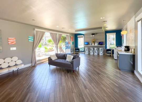 the resident clubhouse interior at Hudson at Westchase Apartments