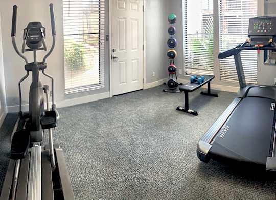 The brand new gym at Hudson at Westchase apartments in houston
