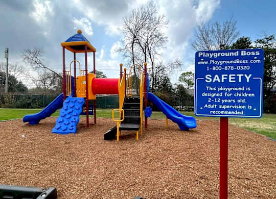 The brand new playground at Kirkwood Landing Apartments in Houston, TX