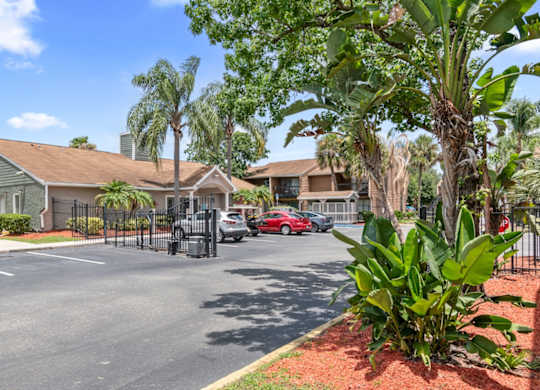 The gated entrance to Winford Place Apartments at 4255 Barwood Way Orlando, FL 32839