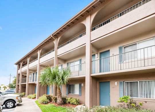 the well-kept residential buildings at Waterview Crossing Apartments
