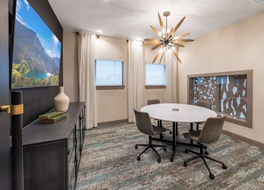 Coworking area at 1900 Parmer Apartments in Austin TX
